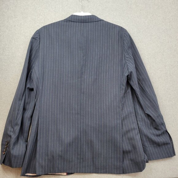 Brooks Brothers Blazer Mens Size 42 Long Tollegno 1900 Career Navy Pinst… - Picture 3 of 15